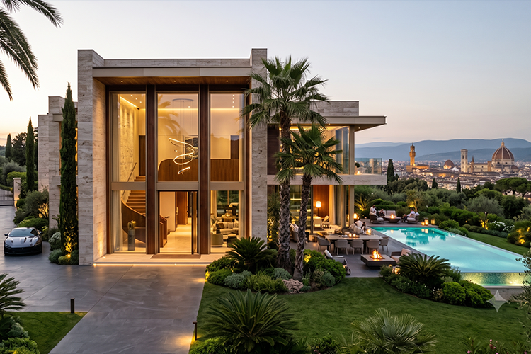 Landscaped outdoor space at Azizi Florence